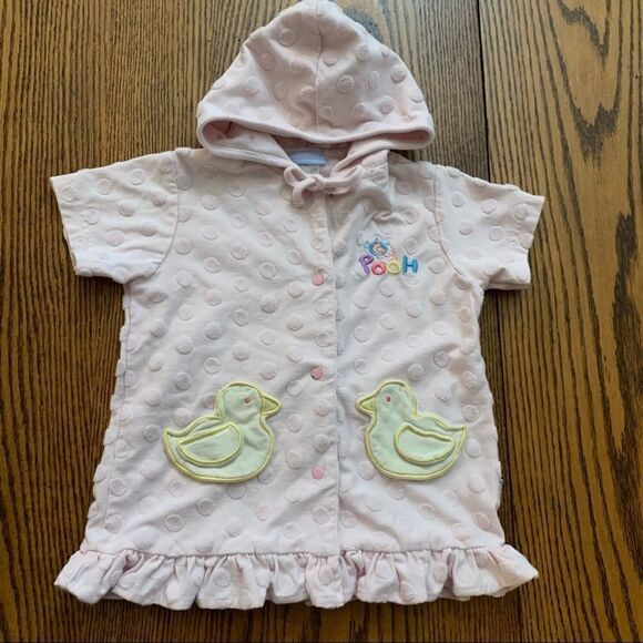 Disney Other - Winnie the Pooh 24M Girl’s Swim Cover Up/After Bath Robe Duck Pink Disney